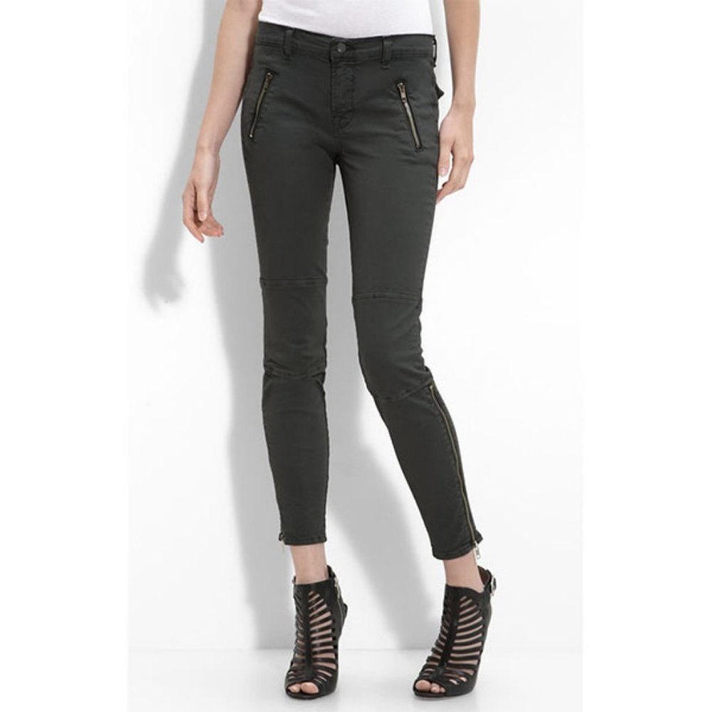 J. Brand Agnes Grey Stealth Moto Jeans Size 27